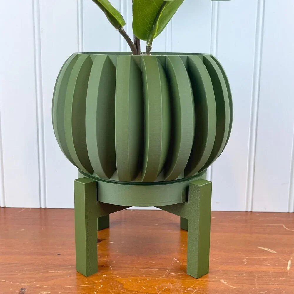 Jone Planter Pot, Indoor Planter w/ Drainage Hole and Drip Tray
